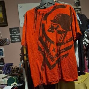 Metal Mulisha Orange Skull Graphic Tee